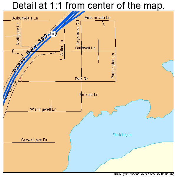 Shady Hills, Florida road map detail