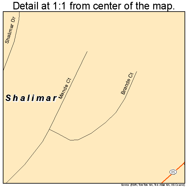 Shalimar, Florida road map detail