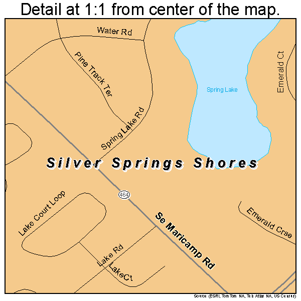 Silver Springs Shores, Florida road map detail