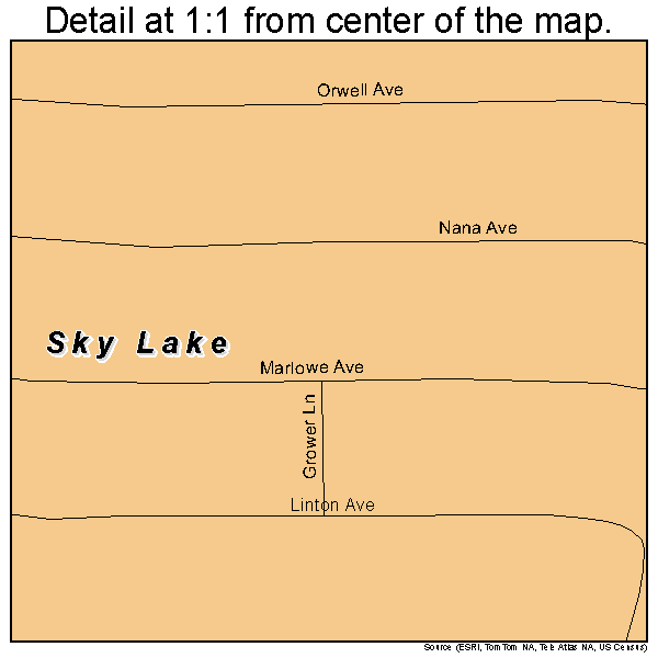 Sky Lake, Florida road map detail