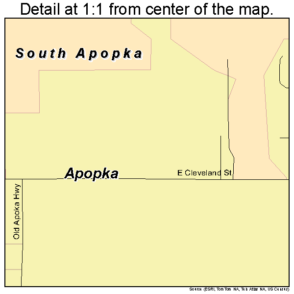 South Apopka, Florida road map detail