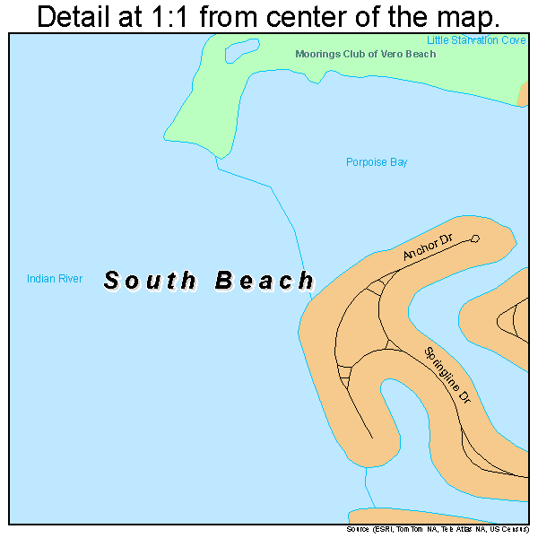 South Beach, Florida road map detail