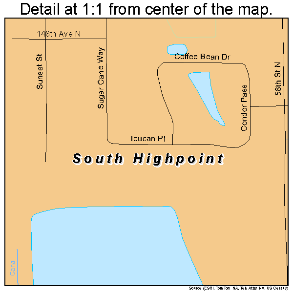 South Highpoint, Florida road map detail