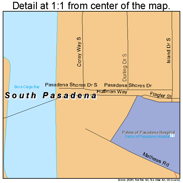 South Pasadena, Florida road map detail