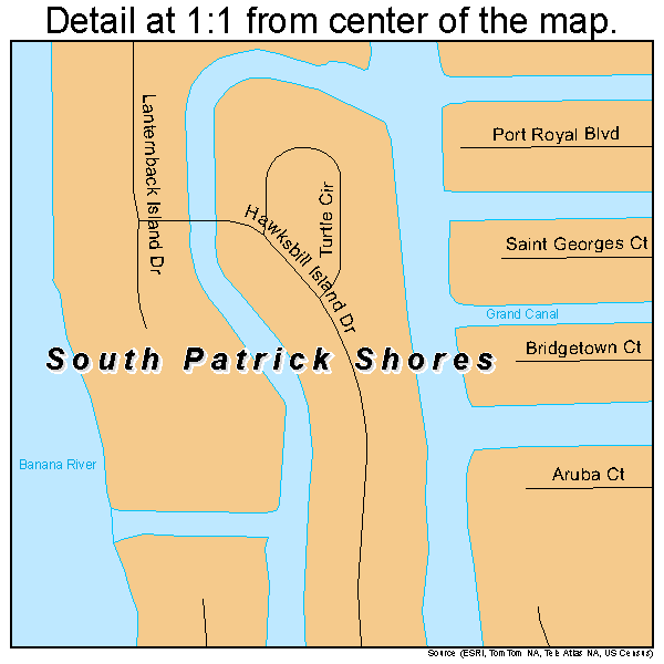 South Patrick Shores, Florida road map detail