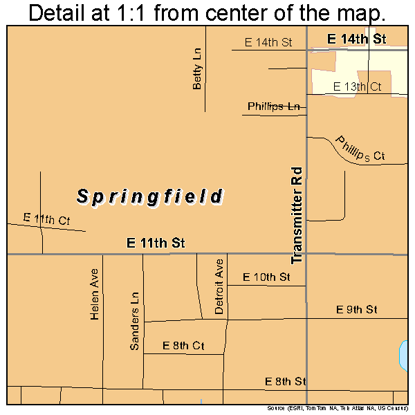 Springfield, Florida road map detail