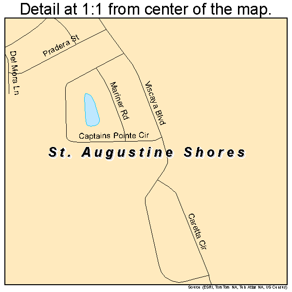 St. Augustine Shores, Florida road map detail