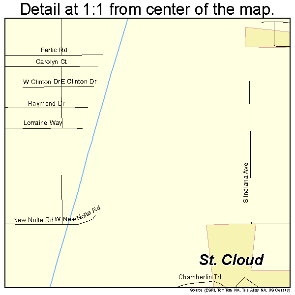 St. Cloud, Florida road map detail