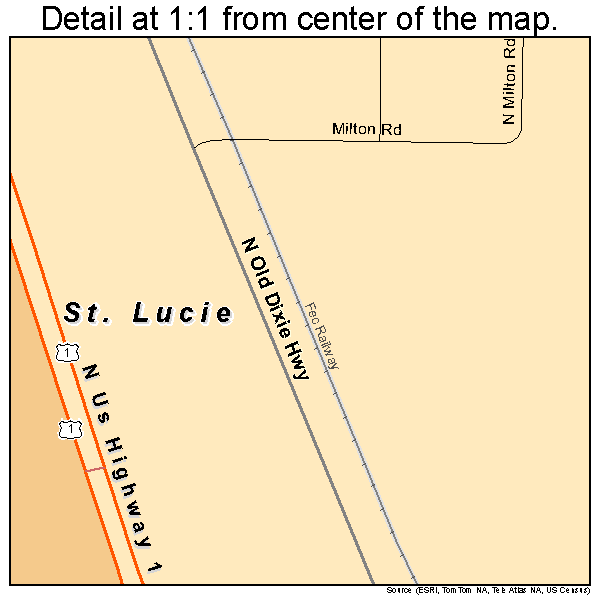 St. Lucie, Florida road map detail