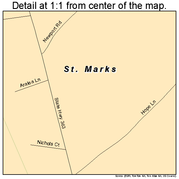 St. Marks, Florida road map detail