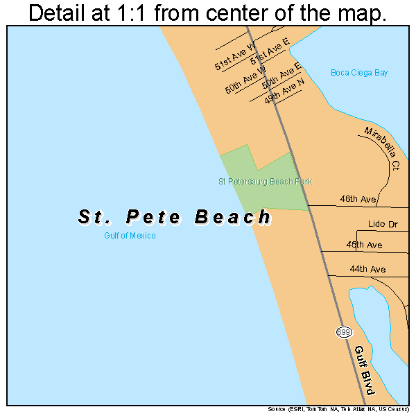 St. Pete Beach, Florida road map detail