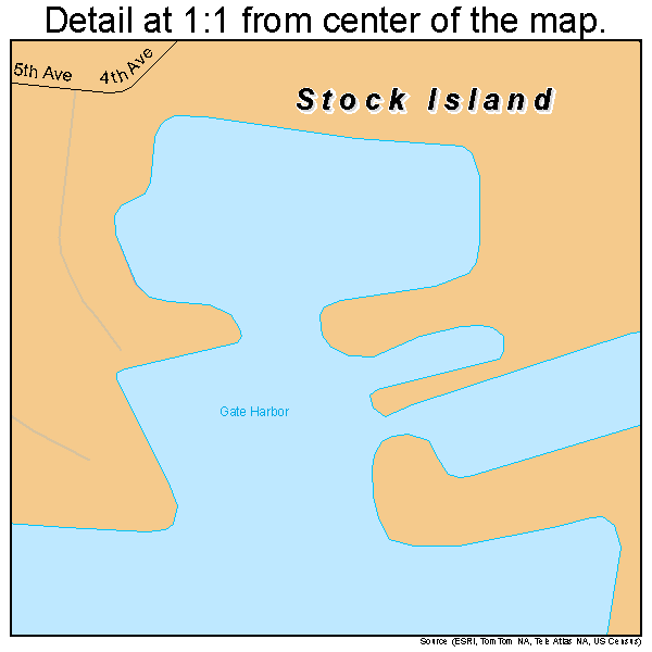 Stock Island, Florida road map detail