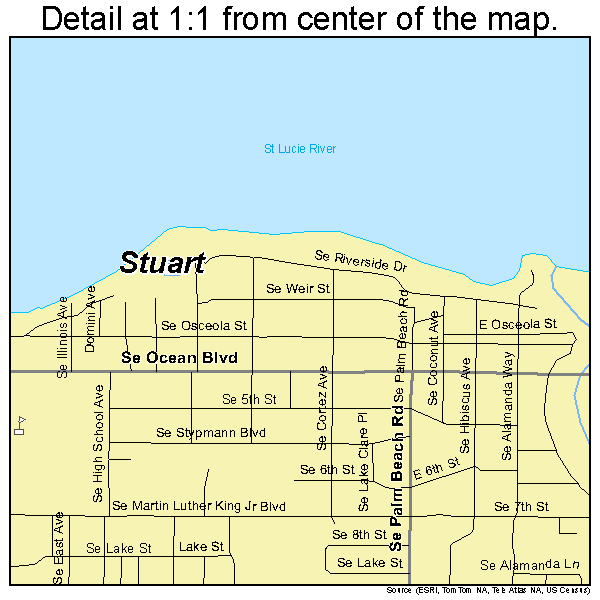 Stuart, Florida road map detail