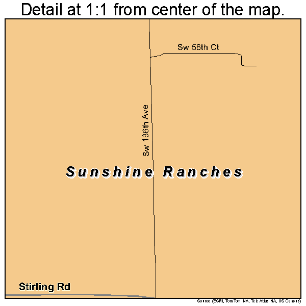 Sunshine Ranches, Florida road map detail