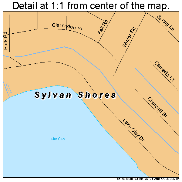 Sylvan Shores, Florida road map detail