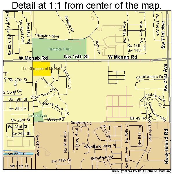 Tamarac, Florida road map detail