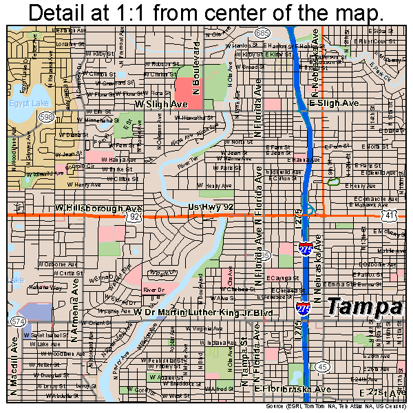 Tampa, Florida road map detail