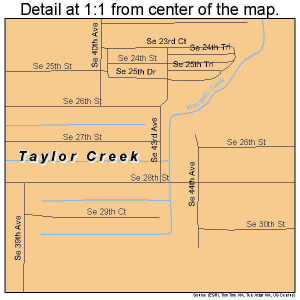 Taylor Creek, Florida road map detail