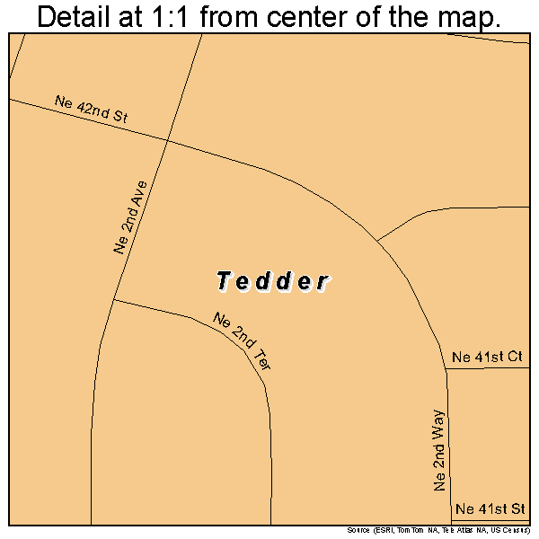 Tedder, Florida road map detail