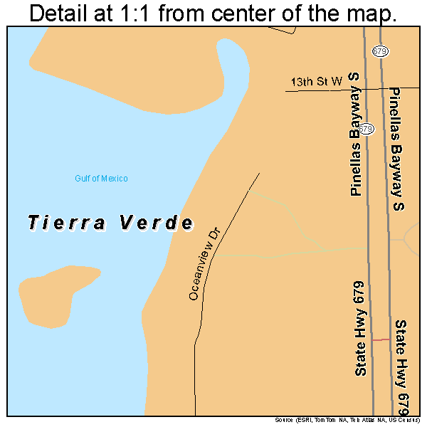 Tierra Verde, Florida road map detail