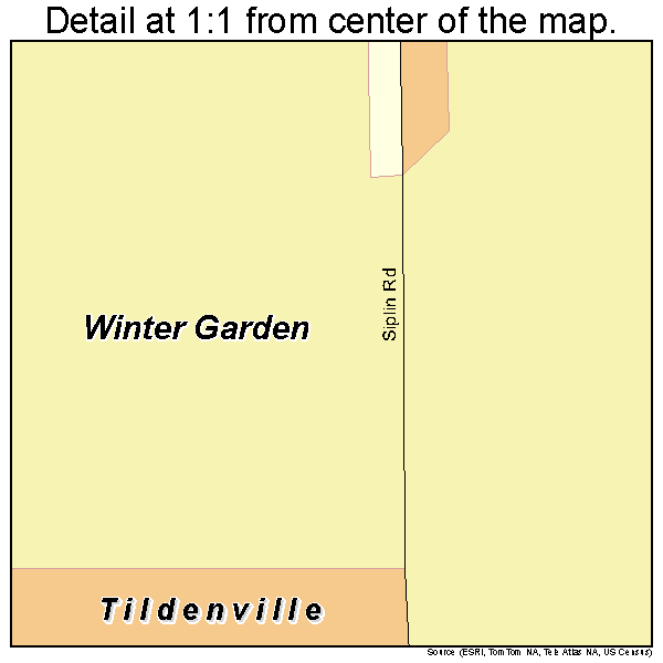 Tildenville, Florida road map detail