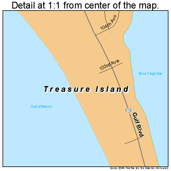 Treasure Island, Florida road map detail