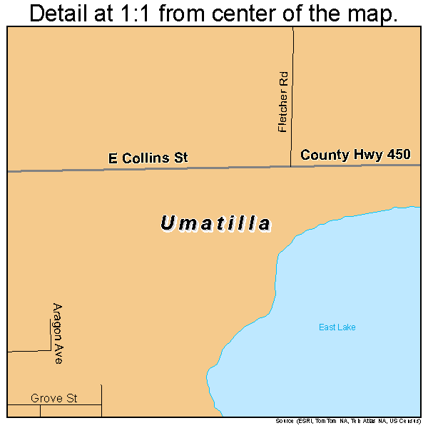 Umatilla, Florida road map detail