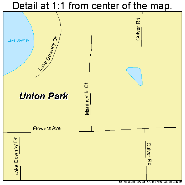 Union Park, Florida road map detail