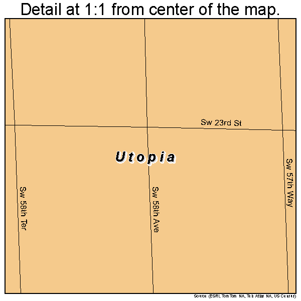 Utopia, Florida road map detail