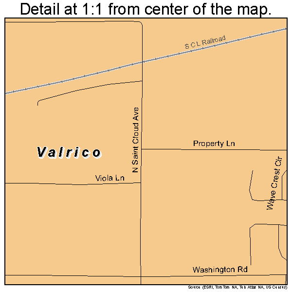 Valrico, Florida road map detail