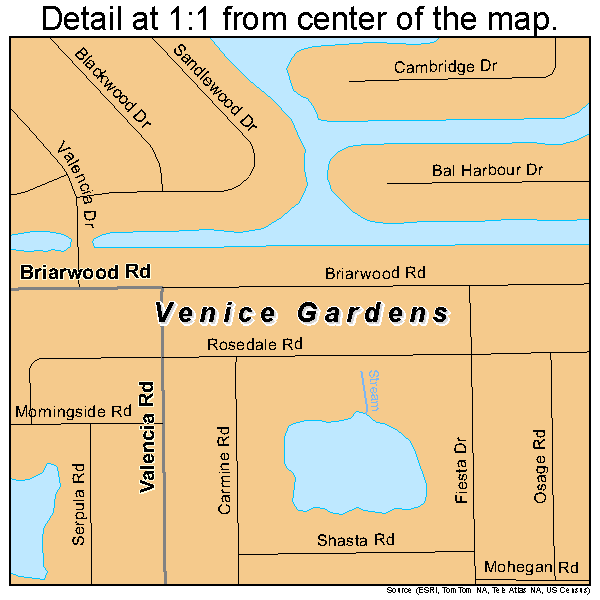 Venice Gardens, Florida road map detail