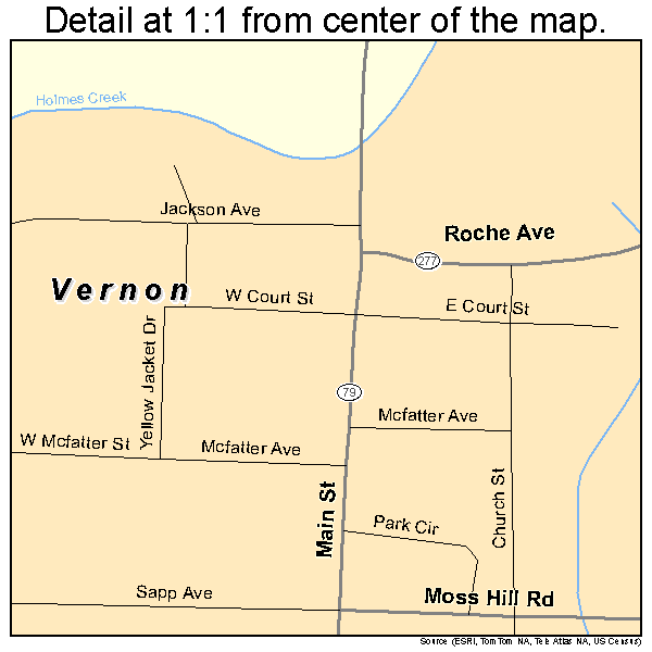 Vernon, Florida road map detail