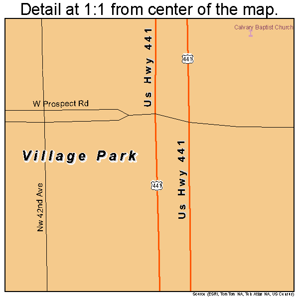 Village Park, Florida road map detail