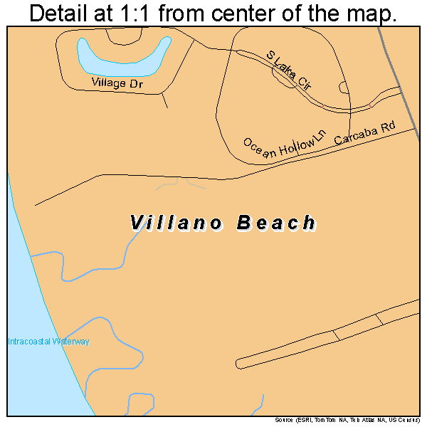Villano Beach, Florida road map detail