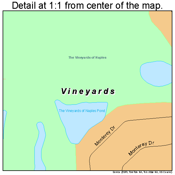 Vineyards, Florida road map detail