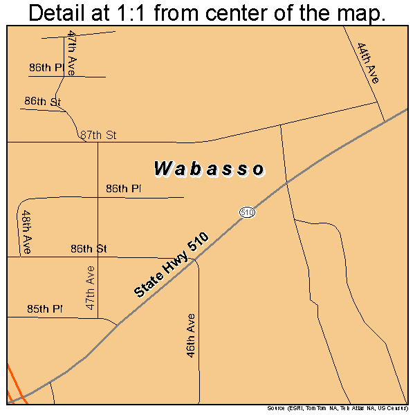 Wabasso, Florida road map detail
