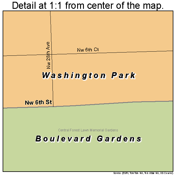 Washington Park, Florida road map detail