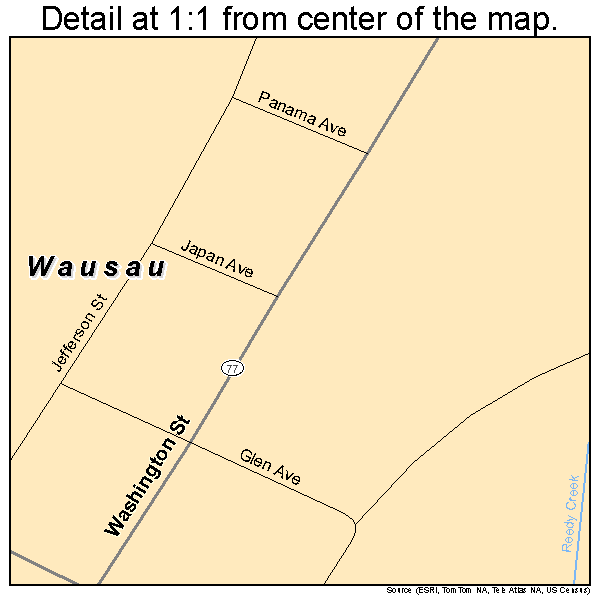 Wausau, Florida road map detail