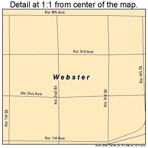 Webster, Florida road map detail