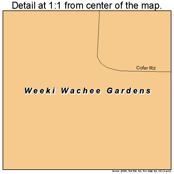 Weeki Wachee Gardens, Florida road map detail