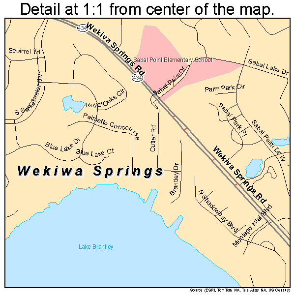 Wekiwa Springs, Florida road map detail