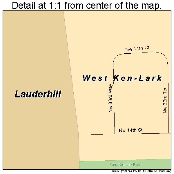 West Ken-Lark, Florida road map detail