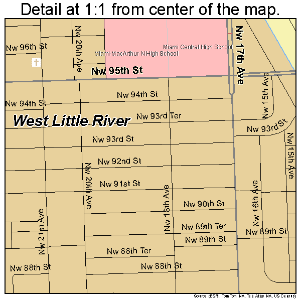 West Little River, Florida road map detail
