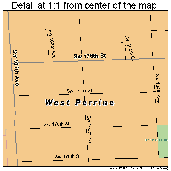 West Perrine, Florida road map detail