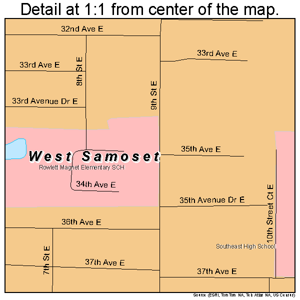 West Samoset, Florida road map detail