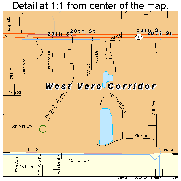 West Vero Corridor, Florida road map detail