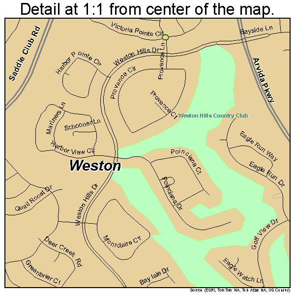 Weston, Florida road map detail