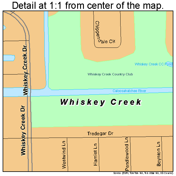 Whiskey Creek, Florida road map detail