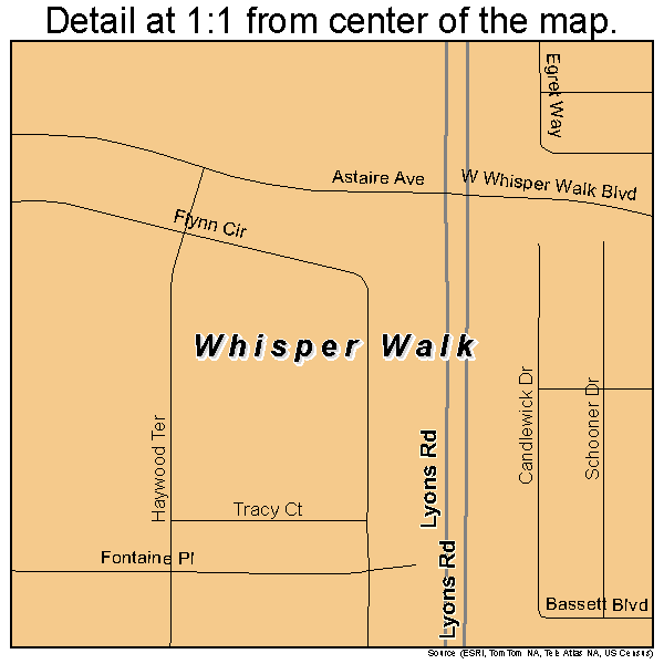 Whisper Walk, Florida road map detail