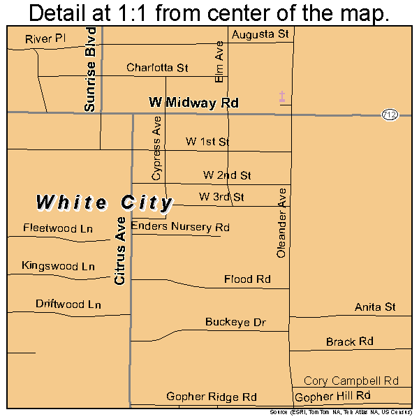 White City, Florida road map detail